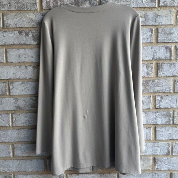 J. Jill Wearever Collection Long Sleeve Overlap Truffle Cardigan Women's Size L - Picture 2 of 8